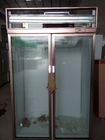 Movable 2 Glass Door Beverage Showcase With Heating Fuse Defrost System Upright Freezer Display Showcase