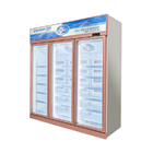 5 Shelves Double Glass Doors Commercial Display Freezer With Auto Defrost