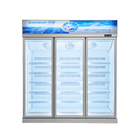 5 Shelves Double Glass Doors Commercial Display Freezer With Auto Defrost