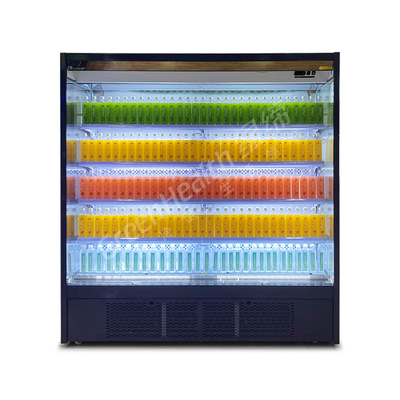 2℃-8℃ LED Drinks Fruits Multideck Open Display Chiller With Night Curtain