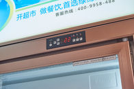 Black Ice Cream Double Glass Door Freezer With Heater Fan Cooling