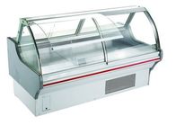 Lift Up Curved Glass Door Deli Display Refrigerator / Meat Display Chiller
