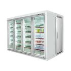 Refrigerated Glass Door Display Chiller / Walk In Blast Freezer with Display Shelf For Meat and Vegetable
