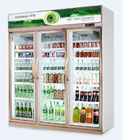 Upright Glass Door Commercial Beverage Cooler With Danfoss / Drinks Display Chiller