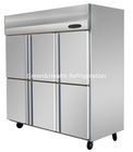 6 Doors Commercial Stainless Steel Upright Display Freezer With Danfoss Compressor