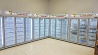 -18 ~ 22℃ Commercial Upright Glass Door Freezer For Meat Chicken / Ice Cream