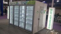 Commercial Vertical Double Door Beverage Display Refrigerator With Wheel