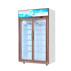 Silver / Champagne Color Glass Door Freezer With 5 Layers Shelves 1100L