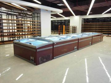 Glass Door Combined Supermarket Island Freezer Automatic Defrost