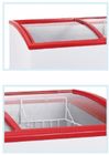 Deep Chest Freezers Red Solid Door Lockable Key For Meat / Seafood