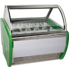 Curved Glass 6 Containers Ice Cream Scoop Display Freezer Cabinet With T5 / LED Light