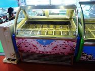 Portable Ice Cream Cooler With Curved Glass , -18 Degree Display Freezer 10 Pans