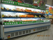 White / Red Upright Open Chiller Supermarket Showcase With Big Capacity