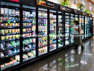 Vegetable / Fruit / Beverage Open Display Fridge For Supermarket With Spray