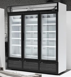 3 Doors Stainless Steel Glass Door Beverage Cooler Large Storage Facilities
