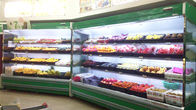 Night Curtain Multideck Open Chiller Supermarket Showcase For Drink And Yogurt