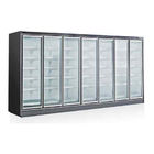 380v Glass Door Freezer With Outside Compressor / Upright Deep Freezer