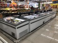 Energy - Saving  Supermarket Island Freezer  ,  Open Top Plug In Compressor Danfoss Commercial Refrigerator