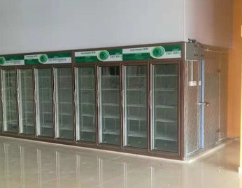 Refrigeration Back Load Display Fridge Freezer With Glass Doors Panel Thickness 75mm