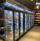 Air Cooling 3 Door Glass Display Freezer With Led Light For Supermarket