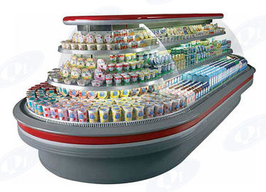 Supermarket Multi Deck Open Chiller for Vegetable Fruit Display Upright Commercial Refrigerator