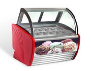Energy Saing 12 Pans Ice Cream Showcase / Ice Cream Display Cabinet 60Hz
