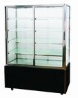 Curved Glass Door With 3 Shelf Cake Display Showcase For  Snack In Bakery Shop