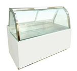 Wholesale single curved glass cake refrigerated showcase counter top chiller case cake display fridge refrigerator for s