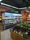 Supermarket Air Cooling Multideck Open Chiller  /  Vegetable Fruit Display Chiller