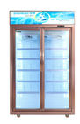 Commercial 2 Glass Doors Display Refrigerator Freezer For Beverage Cold Drink