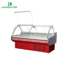 Customized Commercial Red Deli Display Refrigerator With Wheel 220v 50Hz