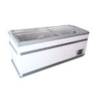 Tempered Glass Supermarket Island Freezer Combined Auto Defrost For Ice Cream