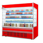 Hypermarket Multideck Open Chiller Air Curtain Cabinet Refrigerator Customized Color