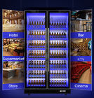 Full Glasses Door Commercial Upright Chiller For Wine / Bear / Soft Drink Display Cooler