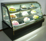 Double Tempered Glass Cake Display Showcase With Led Warm Light For Coffe Shop