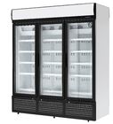 Auto Defrost Commercial Upright Freezer With Wheel For Pepsi / Milk / Beer With Glass Door For