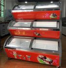 3 Layers Popsicle Ice Cream Display Freezer Static Cooling Red Color