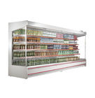 White / Red Upright Open Chiller Supermarket Showcase With Big Capacity For Store