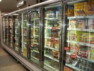Self Service Upright Multideck Open Chiller , Glass Fronted Fridge With Curved Glass