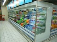 White / Red Multideck Open Chiller Supermarket Showcase with Auto Frost Function