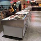 Commercial Stainless Steel R404a Supermarket Island Freezer