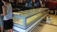 Big Store R404a Supermarket Island Freezer White Color With Curve Glass