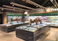 Combined Island Cabinet Supermarket Chest Freezer With Glass Door