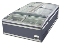 Top Open Freezer Supermarket Refrigeration Sliding Glass Door Chest Island Freezer