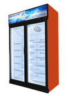 Double Glass Door Upright Commercial Display Freezer Automatic Defrost