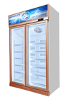 Double Glass Door Upright Commercial Display Freezer Automatic Defrost