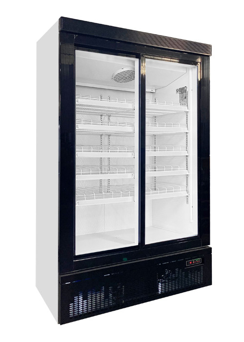 High Efficient Shop Sliding Door Frozen Food Display Freezer Built In System