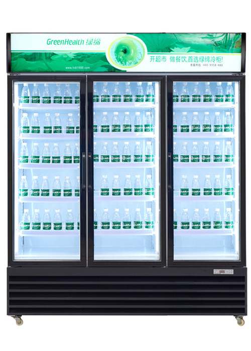 High Efficient Shop Sliding Door Frozen Food Display Freezer Built In System