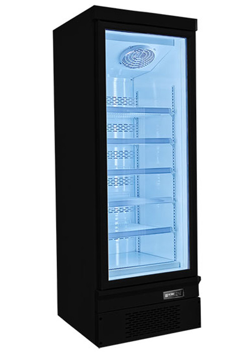 Black Color 1 2 3 Glass Door Freezer Supermarket Refrigerator For Food Preservation