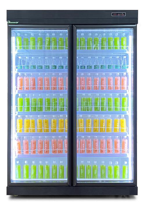 High Transparency Glass Door Top Flat Commercial Drink Coolers For Shop